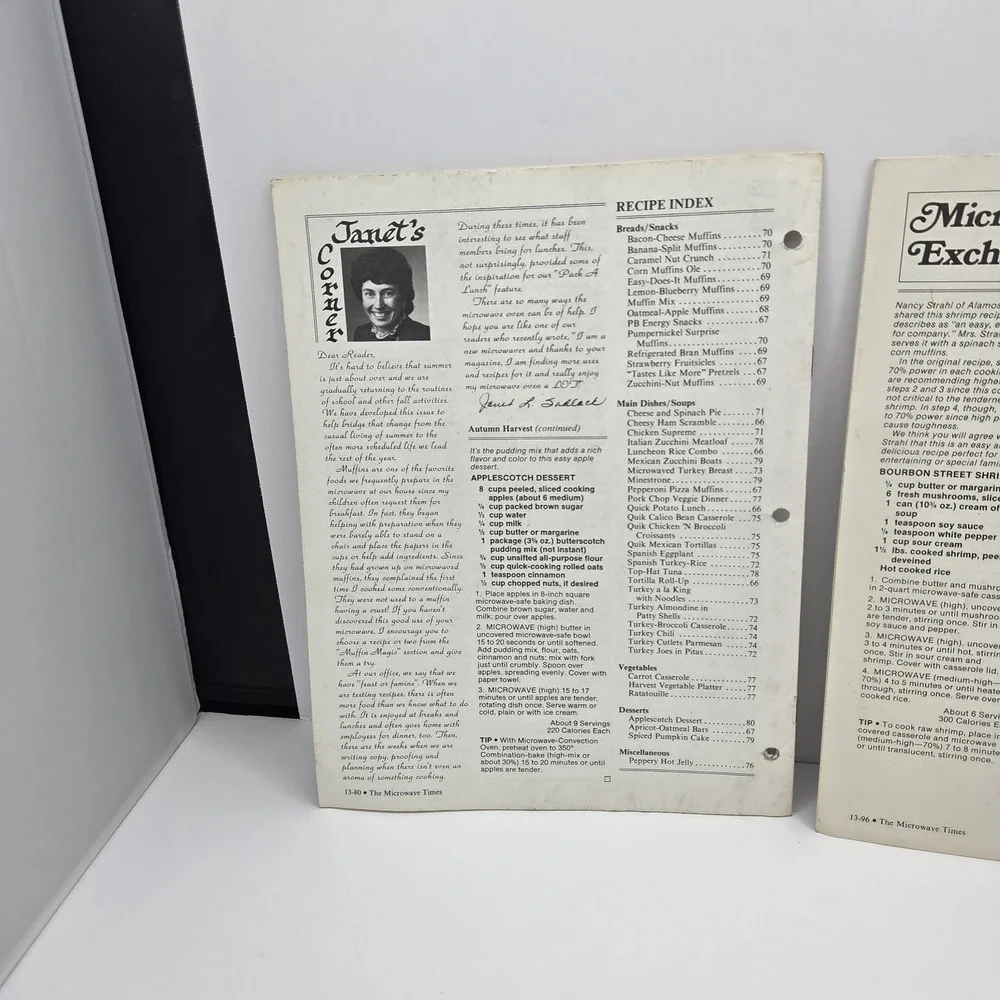 The Microwave Times Magazine Lot of 2 1987 Vol 13 Vintage Recipe Issues